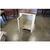 Image 4 : ASHLEY FLOOR MODEL NATURAL WOOD TOP CHAIR SIDE ENDTABLE WITH DOOR, RETAIL $399