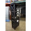 Image 3 : ASHLEY FLOOR MODEL DARK RUSTIC WOOD DISPLAY CABINET WITH DRAWER, 75 INCH TALL, RETAIL $1,099