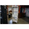 Image 2 : ASHLEY FLOOR MODEL WHITE RUSTIC WOOD DISPLAY CABINET WITH DRAWER, 75 INCH TALL, RETAIL $1,099