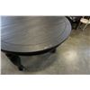 Image 9 : ASHLEY FLOOR MODEL DARK RUSTIC OVAL FARMHOUSE DINING TABLE WITH EXTENSION, 4 MATCHING SIDE CHAIRS, A