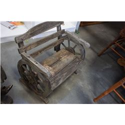 KIDS WAGON WHEEL BENCH