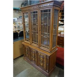 2 PIECE OAK CHINA CABINET