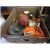 Image 1 : BOX OF VINTAGE ESTATE COLLECTIBLES W/ CP AIR COVERALLS