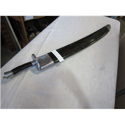 LARGE METAL SWORD IN BLACK SHEATH