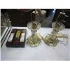 Image 1 : PAIR OF VINTAGE GLASS LAMPS AND 3 ART SCROLLS IN BOX
