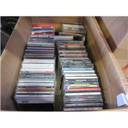 BOX OF CDS AND TRAY OF DISNEY VHS
