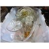 Image 1 : TOTE OF GLASS AND CRYSTAL DISHING W/ SERVING TRAYS