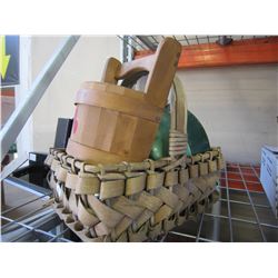 WICKER BASKET IRON, COOLER, AND PLANTER