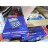Image 3 : BOX OF NEW CALCULATORS AND 3 OUTLET WALL ADAPTERS