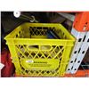 Image 1 : YELLOW CRATE OF WEIGHTS AND WEIGHT BAR