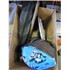 Image 1 : BOX LOT OF HELMET, BADMINTON RACKETS, DART BOARD, ETC