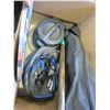 Image 2 : BOX LOT OF HELMET, BADMINTON RACKETS, DART BOARD, ETC