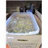 Image 2 : BOX AND TOTE OF CRYSTAL AND OLYMPIC GLASS CUPS W/ DECORATIVE BOXES
