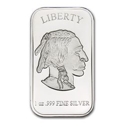 1 oz. Silver Buffalo Bar -.999 Pure