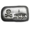 Image 1 : 1 oz Silver Crossbones - Poured Silver - .999