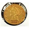 Image 1 : 1886 $ 5 Gold Liberty