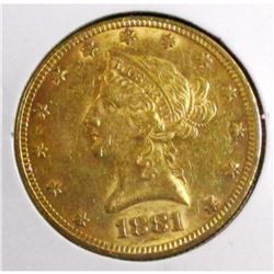 1881 $ 10 Gold Liberty Eagle