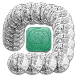 20 pcs US Silver Eagles Random Dates Mint Roll