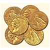 Image 1 : (6) Random Date  AU Grade $2.5 Gold Indian