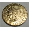 Image 1 : 1909 D $5 Five Gold Indian Half Eagle
