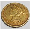 Image 1 : 1905 S $5 Gold Liberty