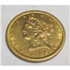 Image 1 : 1882 S $5 Gold Liberty Half Eagle
