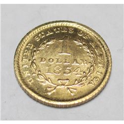 1854 $1 Gold Liberty Type I