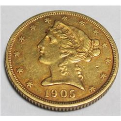 1905 S $5 Gold Liberty