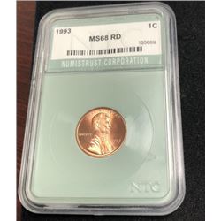 1993 MS 68 RED NTC - Lincoln Memorial Cent