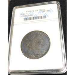 1802 Cent FINE DET. ANACS - RARE