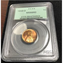 1949 D MS 66 RED OGH - Lincoln 1 c