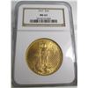 Image 1 : 1927 MS 63 $ 20 Gold Saint Gauden's NGC
