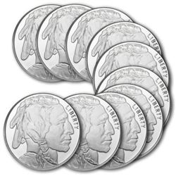 (10) Buffalo 1 Ounce Rounds