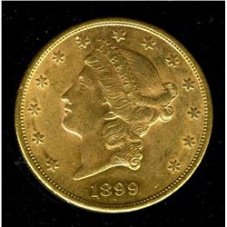 1899 S $ 20 Gold Liberty Double Eagle