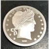 Image 1 : 1 oz. Silver Round Barber Design -