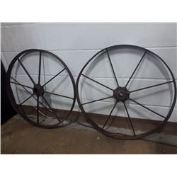 PAIR OF WAGON WHEELS