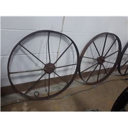 PAIR OF WAGON WHEELS