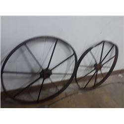 PAIR OF WAGON WHEELS