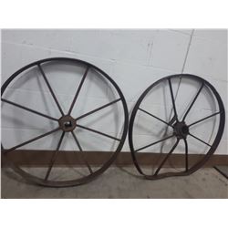 PAIR OF WAGON WHEELS