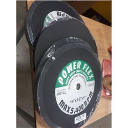 THREE 14\'X1/8\"X1\" METAL GRINDING DISKS