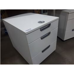 IKEA WHITE THREE DRAWER ROLLING CABINET WITH LOCK
