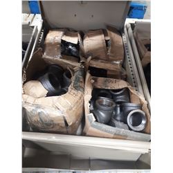 BIN OF ASSORTED MALLEABLE IRON FITTINGS