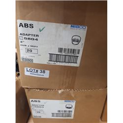 BOX OF THREE INCH AND BOX OF FOUR INCH ABS THREADED ADAPTER