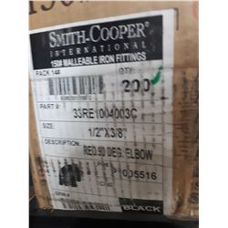 BOX OF 200 MALLEABLE IRON ELBOW FITTINGS
