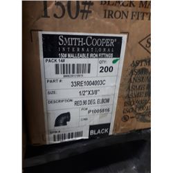 BOX OF 200 MALLEABLE IRON ELBOW FITTINGS