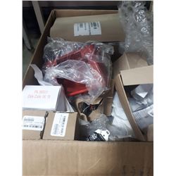 BOX OF ASSORTED FIRE ALARM HARDWARE