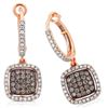 14k Rose Gold  0.73CTW Diamond and Brown Diamonds Earrings