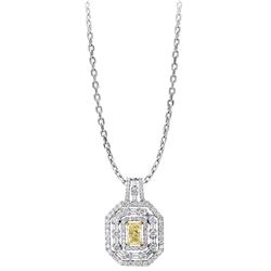 18k Two Tone Gold 2.09CTW Diamond Pendant, (VS1-SI1/SI1/SI1 /G-H/G /FANCY YELLOW