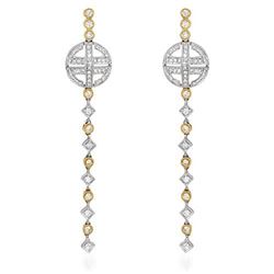 18k Two Tone Gold 1.10CTW Diamond Earrings, (SI2/H-I)