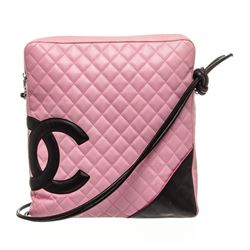 Chanel Pink Quilted Calfskin Leather Cambon Ligne Large Messenger Bag